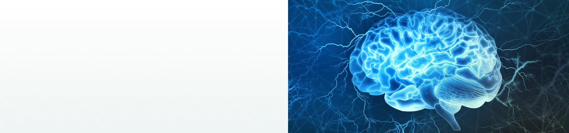 A glowing blue digital brain with electric impulses, symbolizing cognitive function and the need for supplements for brain and mental health.