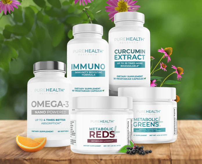 A collection of PureHealth Research supplements, promoting the best supplements for immune system health.