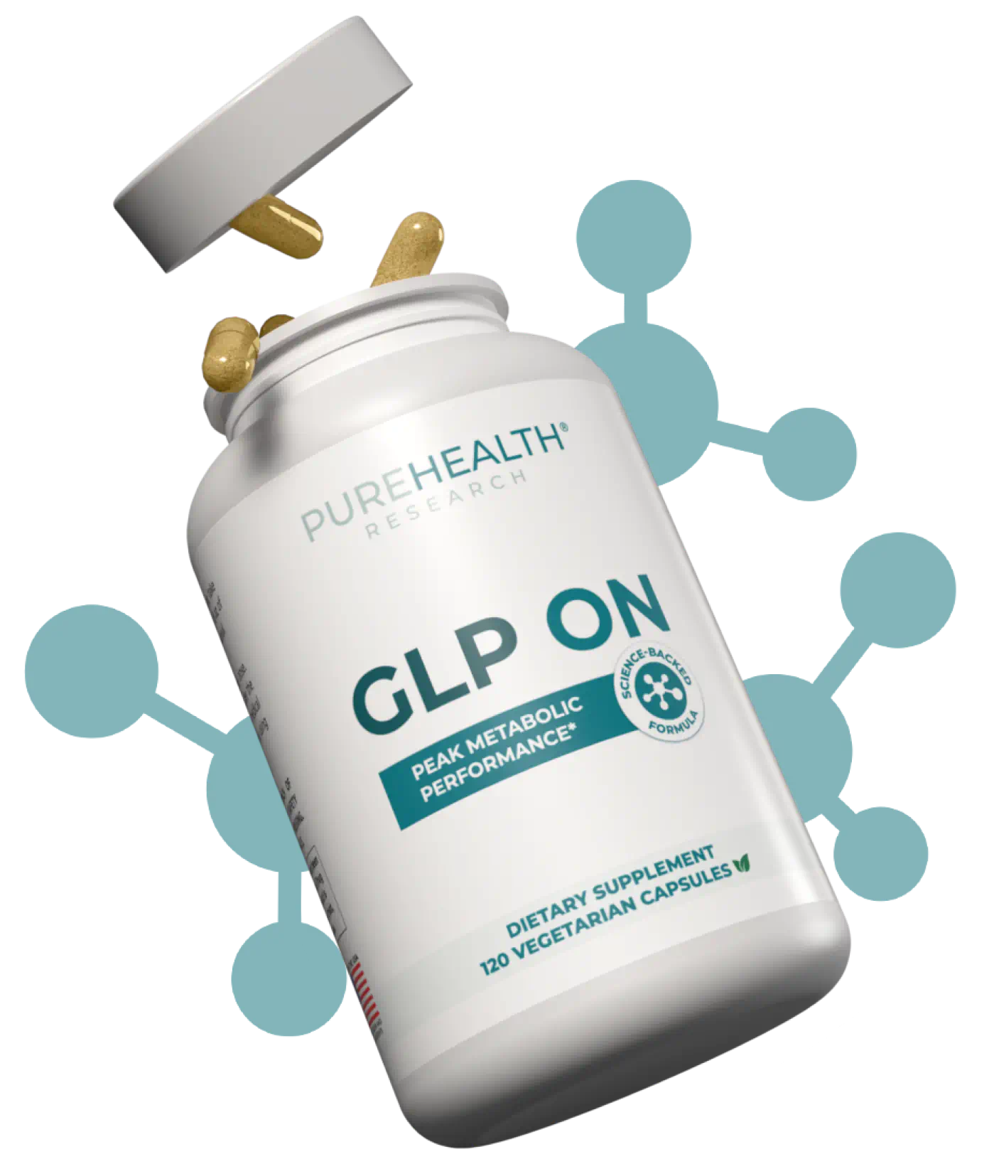GLP ON supplement bottle
