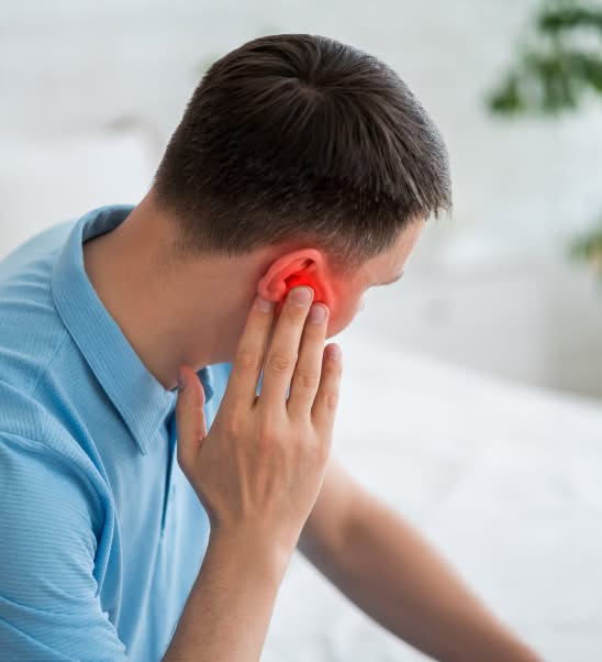 man with painful ear