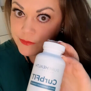influencer with a bottle
