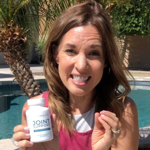 influencer with a bottle