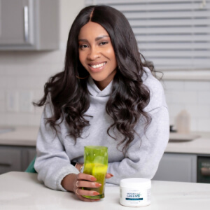 influencer with a bottle