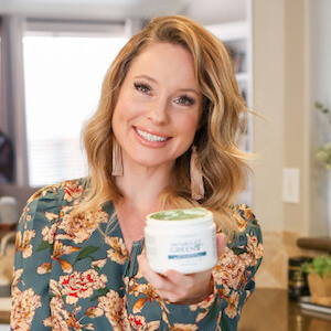 influencer with a bottle