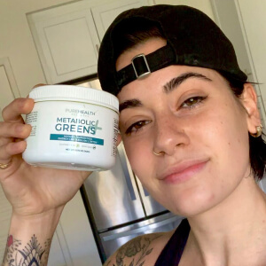 influencer with a bottle